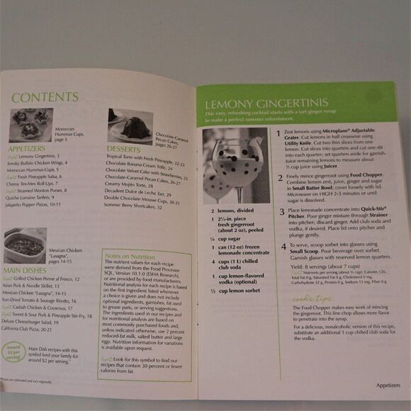 PAMPERED CHEF Cookbook Season's Best Recipes Spring Summer 2009 Recipe Booklet - Picture 4 of 8